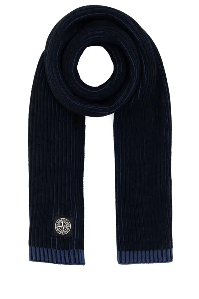 Stone Island Midnight Blue Wool Scarf
