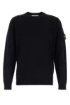 Stone Island Midnight Blue Wool Blend Sweater In Black