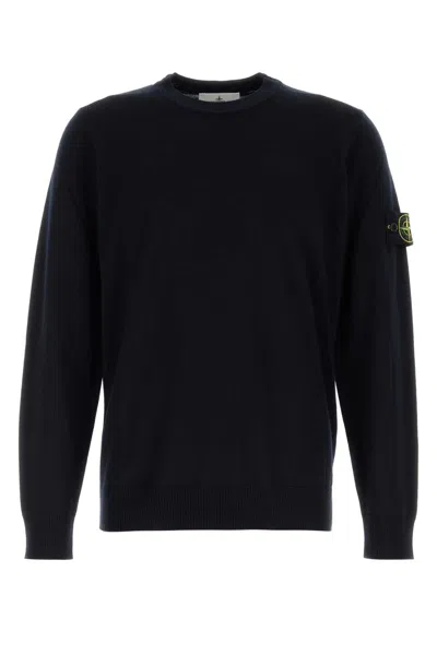 STONE ISLAND STONE ISLAND MIDNIGHT BLUE WOOL SWEATER