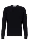 Stone Island Crew-neck Jumper With Ribbed Edges In Blue