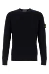 Stone Island Crew-neck Jumper With Ribbed Edges In Blue