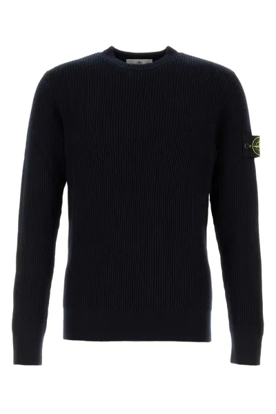 STONE ISLAND STONE ISLAND MIDNIGHT BLUE WOOL SWEATER