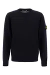Stone Island Lightweight Wool Crew Neck Pullover In Blue