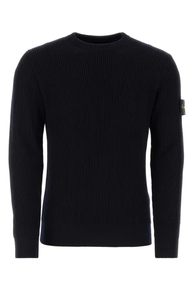 Stone Island Midnight Blue Wool Sweater In Navyblue