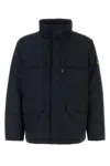 Stone Island Padded Field Jacket With Anti-drip And Snap Pockets In Black