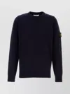 Stone Island Lightweight Wool Crew Neck Pullover In Blue