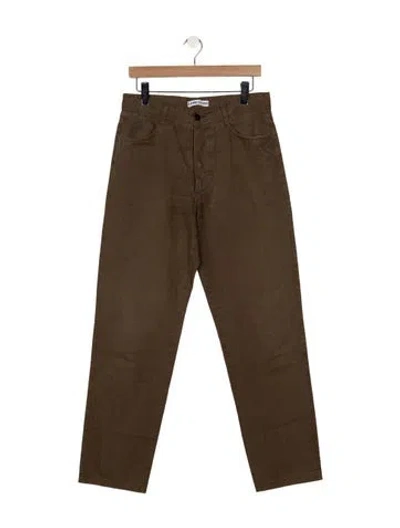 Pre-owned Stone Island Mid-rise Straight Leg Jeans In Brown