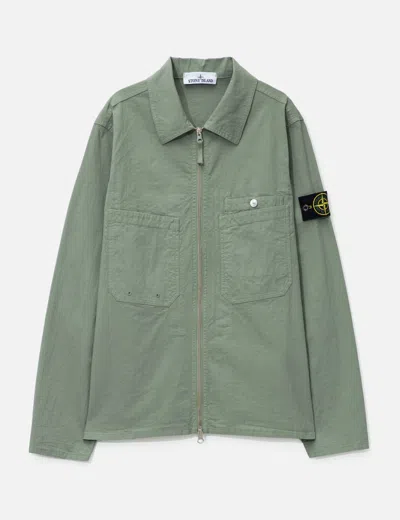 Stone Island Mil-spec Stretch Ripstop Overshirt In Green