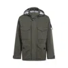 Stone Island Logo Patch Hooded Field Jacket In Green