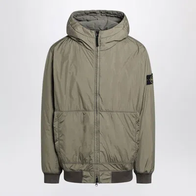 Stone Island Garment Dyed Crinkle Reps Hooded Down Jacket In Brown