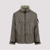 Stone Island Logo Patch Zip-up Jacket In Green