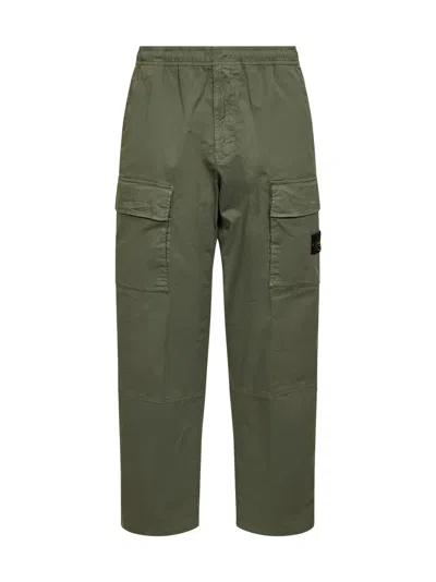 Stone Island Military Green Stretch Twill Cargo Trousers
