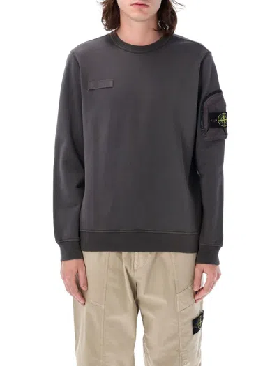Stone Island Military Pocket Sweatshirt In Gray