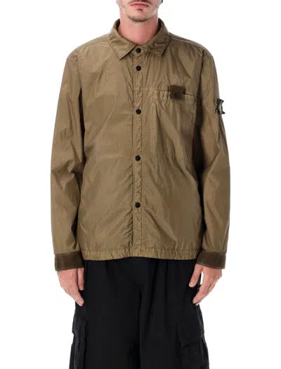 Stone Island Military-style Padded Coat With Polyamide Lining For Men In Military Green