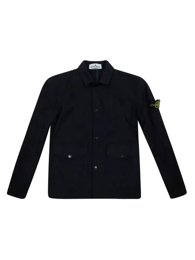 Stone Island Mini Blazer For Young Trendsetters In Blue