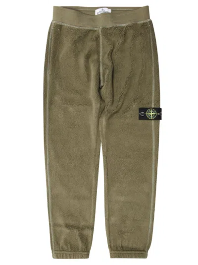 Stone Island Mini Joggers With Logo Badge For Kids In Green
