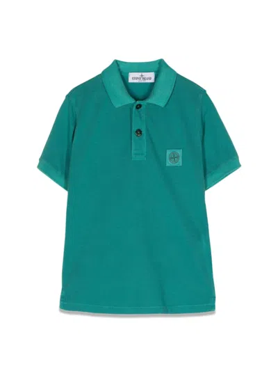 Stone Island Mini Polo Shirt - Unisex In Green