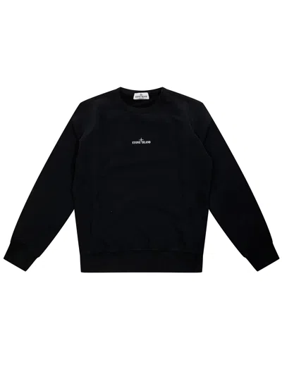 Stone Island Mini Stylish Sweatshirt With Ventilated Back In Black