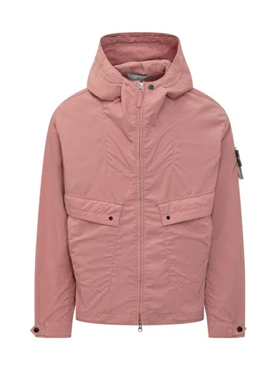Stone Island Mini Utility Shorts With Hood And Pockets In Pink