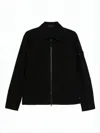 Stone Island Minimalist Black Cotton Jacket With Front Zipper Closure In Black