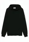 Stone Island Relaxed Fit Black Hoodie With Distinctive Patch Logo In Black