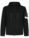 Stone Island Minimalist Black Jacket With Distinctive Patch Logo In Black