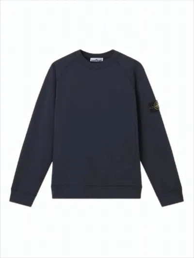 STONE ISLAND MINIMALIST BLACK LONG-SLEEVE SWEATSHIRT WITH ICONIC PATCH