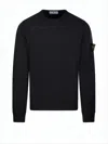 Stone Island Black Sweatshirt With Pockets And Compass Logo In Black