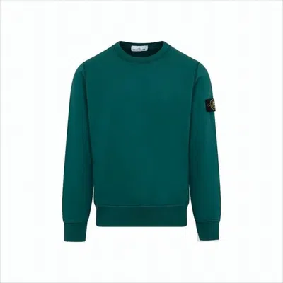 STONE ISLAND MINIMALIST LONG-SLEEVE CREWNECK SWEATSHIRT WITH DISTINCTIVE PATCH LOGO