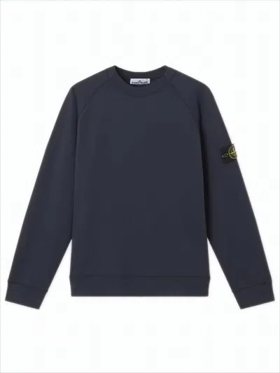 STONE ISLAND MINIMALIST LONG-SLEEVE CREWNECK SWEATSHIRT WITH SIGNATURE PATCH
