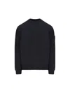 Stone Island Minimalistic Grey Knit Sweater With Round Neckline In Blue
