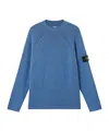 Stone Island Ribbed Texture Sweater With Crew Neckline In Blue