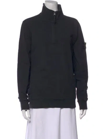 Pre-owned Stone Island Mock Neck Long Sleeve Sweatshirt In Blue