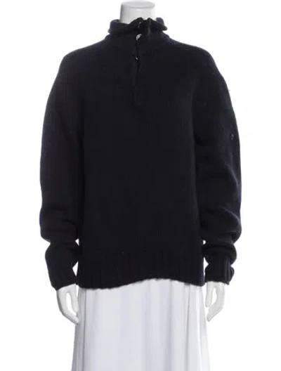Pre-owned Stone Island Mock Neck Sweater In Blue