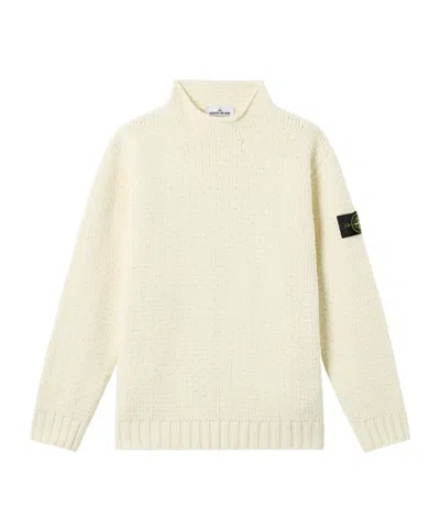 STONE ISLAND MOCK NECK SWEATER WITH REVERSE STITCH DETAILS