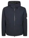 Stone Island Micro Twill Padded Hooded Jacket In Black