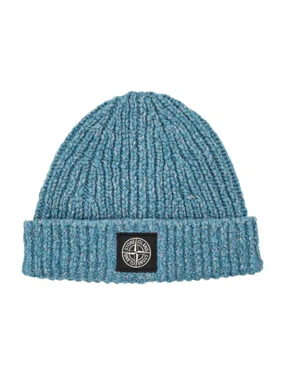 Stone Island Muline' Beanie In Blue