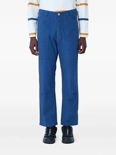 Stone Island Multi-pocket Chino Trousers In Blue
