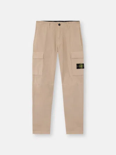 Stone Island Multi-pocket Cargo Cargo Pants In Beige