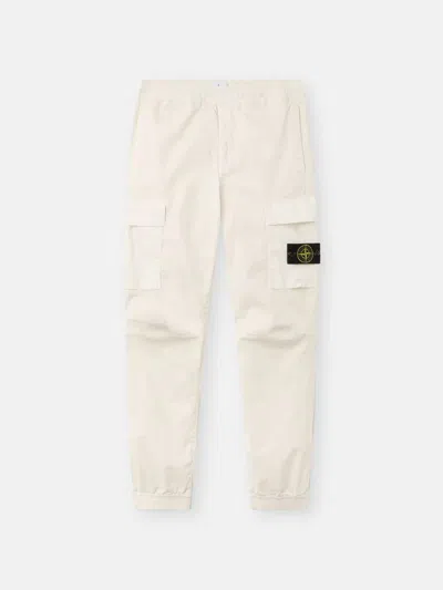 Stone Island Multi-pocket Cargo Cargo Pants In Ivory