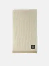 Stone Island Ribbed Wool Scarf In Blanc Naturel