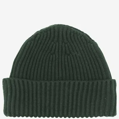 Stone Island Kids'  N100007 Logo Virgin Wool Beanie In Blue
