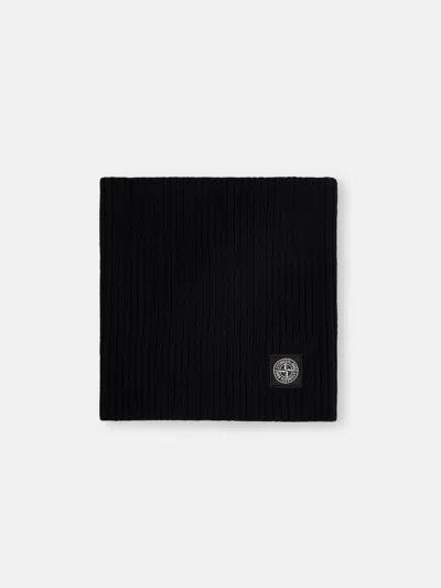 Stone Island N200002 Fisherman's Rib Rws Wool And Cashmere In Black