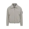 Stone Island Beige Lightweight Polyester Jacket With Hidden Hood In Gray