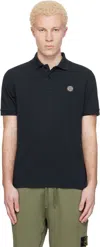 Stone Island Mens Black Brand-patch Regular-fit Stretch-cotton Polo Shirt Xl In Blue