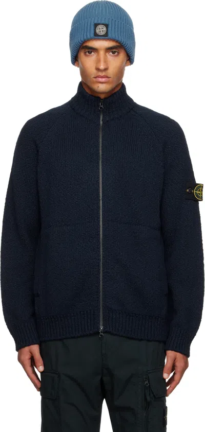 STONE ISLAND NAVY 5100051 WOOL CARDIGAN