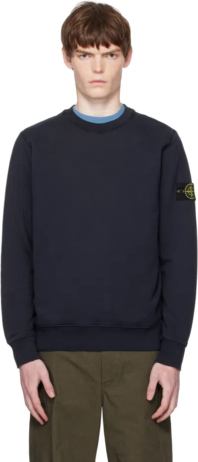 STONE ISLAND NAVY 6100060 ORGANIC COTTON FLEECE SWEATSHIRT