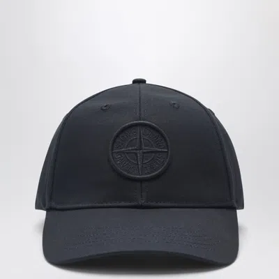 Stone Island Navy Blue Baseball Cap With Logo