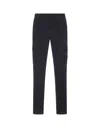 STONE ISLAND NAVY BLUE CARGO TROUSERS WITH OLD EFFECT