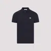Stone Island Mens Black Brand-patch Regular-fit Stretch-cotton Polo Shirt Xl In Navy Blue